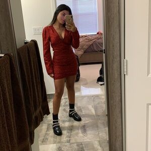 Elegant Red Glitter Dress